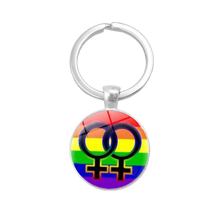 Jewelry WholesaleWholesale Gay Pride Day LGBT Rainbow Time Gem Keychain JDC-KC-XuS006 Keychains 溆水 %variant_option1% %variant_option2% %variant_option3%  Factory Price JoyasDeChina Joyas De China