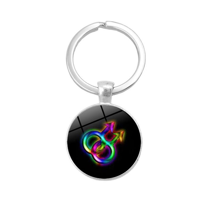 Jewelry WholesaleWholesale Gay Pride Day LGBT Rainbow Time Gem Keychain JDC-KC-XuS006 Keychains 溆水 %variant_option1% %variant_option2% %variant_option3%  Factory Price JoyasDeChina Joyas De China