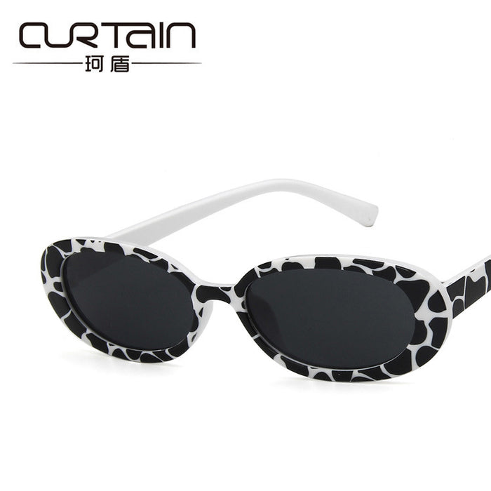 Jewelry WholesaleWholesale oval striped cow color small frame sunglasses JDC-SG-KD135 Sun Glasses 珂盾 %variant_option1% %variant_option2% %variant_option3%  Factory Price JoyasDeChina Joyas De China