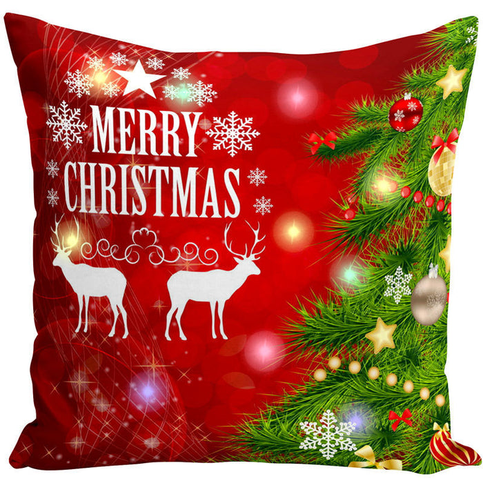 Wholesale Pillowcase Short Plush Christmas LED Light Printing MOQ≥5 JDC-PW-Yifan003