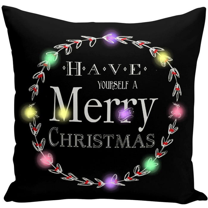 Wholesale Pillowcase Short Plush Christmas LED Light Printing MOQ≥5 JDC-PW-Yifan003