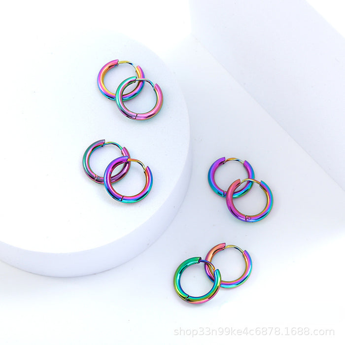 Wholesale earrings titanium steel student punk circle JDC-ES-haoyu003