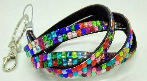 Wholesale Resin Rhinestone Diamond Lanyard Keychain MOQ≥2 JDC-KC-MZhui002