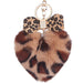 Jewelry WholesaleWholesale Leopard Print Heart Hair Ball Keychain Diamond Bow JDC-KC-WuoD024 Keychains 沃铎 %variant_option1% %variant_option2% %variant_option3%  Factory Price JoyasDeChina Joyas De China