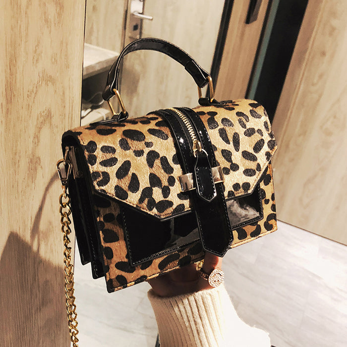 Wholesale Shoulder Bag PU Leopard Print Chain Small Square Bag Diagonal Cross Portable JDC-SD-Duguang004