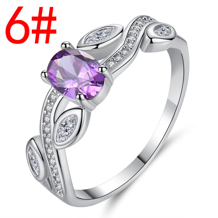 Jewelry WholesaleWholesale Purple Zircon Crystal Electroplated Copper Ring JDC-RS-MiMeng052 Rings 米萌 %variant_option1% %variant_option2% %variant_option3%  Factory Price JoyasDeChina Joyas De China