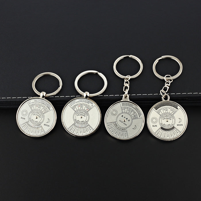 Wholesale creative men's Chinese and English perpetual calendar keychain JDC-KC-ManM026