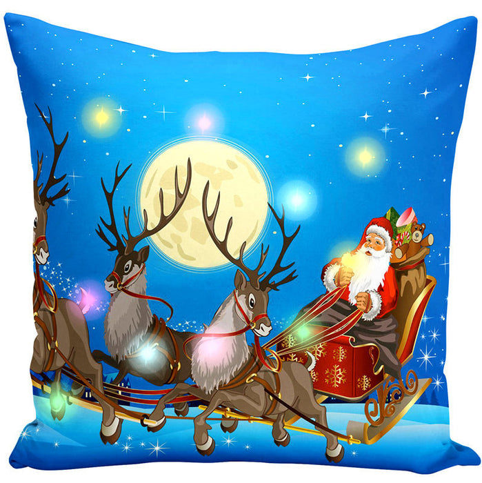 Wholesale Pillowcase Short Plush Christmas LED Light Printing MOQ≥5 JDC-PW-Yifan003