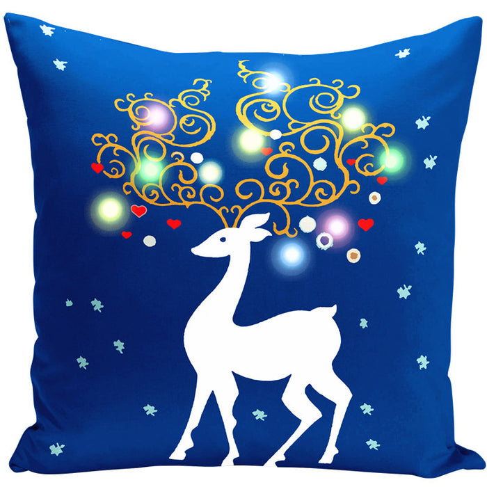 Wholesale Pillowcase Short Plush Christmas LED Light Printing MOQ≥5 JDC-PW-Yifan003