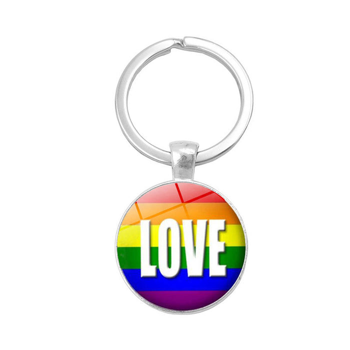 Jewelry WholesaleWholesale Gay Pride Day LGBT Rainbow Time Gem Keychain JDC-KC-XuS006 Keychains 溆水 %variant_option1% %variant_option2% %variant_option3%  Factory Price JoyasDeChina Joyas De China