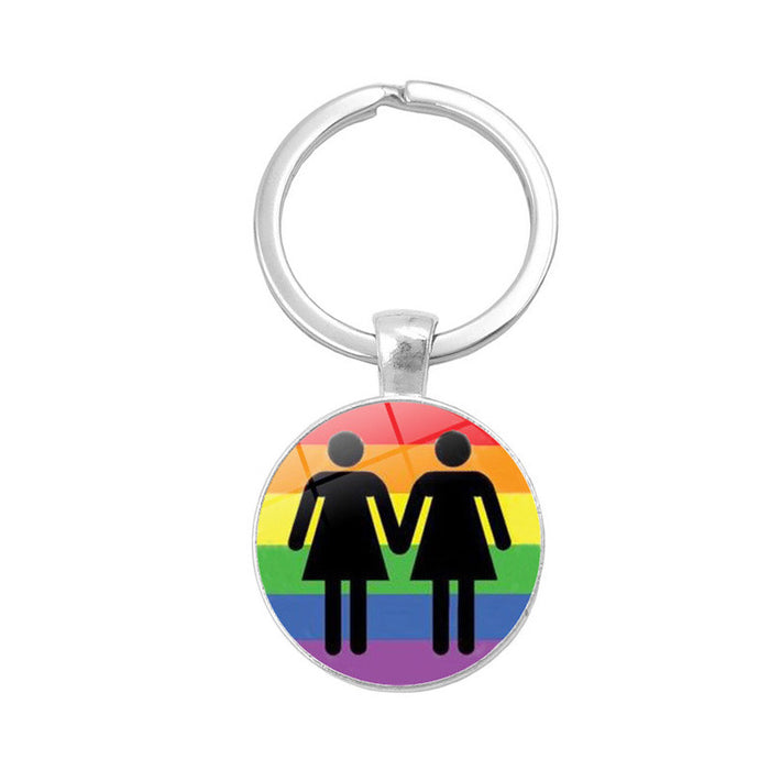 Jewelry WholesaleWholesale Gay Pride Day LGBT Rainbow Time Gem Keychain JDC-KC-XuS006 Keychains 溆水 %variant_option1% %variant_option2% %variant_option3%  Factory Price JoyasDeChina Joyas De China