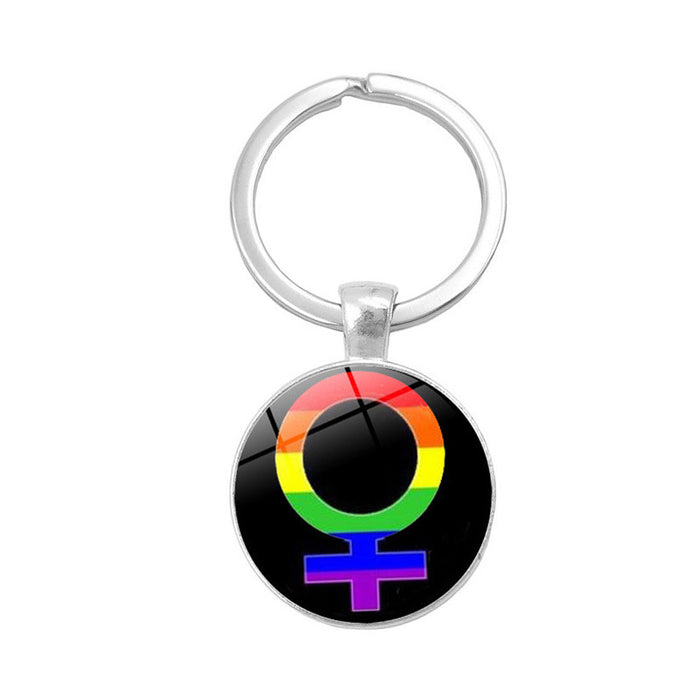 Jewelry WholesaleWholesale Gay Pride Day LGBT Rainbow Time Gem Keychain JDC-KC-XuS006 Keychains 溆水 %variant_option1% %variant_option2% %variant_option3%  Factory Price JoyasDeChina Joyas De China