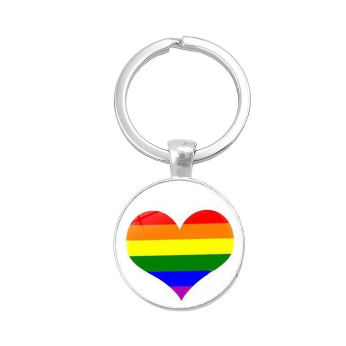 Jewelry WholesaleWholesale Gay Pride Day LGBT Rainbow Time Gem Keychain JDC-KC-XuS006 Keychains 溆水 %variant_option1% %variant_option2% %variant_option3%  Factory Price JoyasDeChina Joyas De China