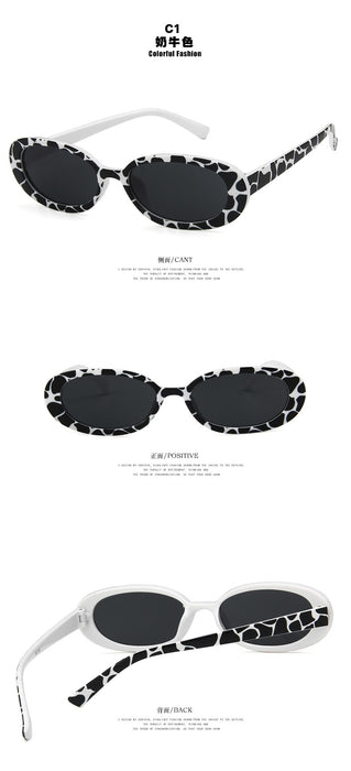 Jewelry WholesaleWholesale oval striped cow color small frame sunglasses JDC-SG-KD135 Sun Glasses 珂盾 %variant_option1% %variant_option2% %variant_option3%  Factory Price JoyasDeChina Joyas De China