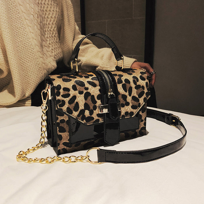 Wholesale Shoulder Bag PU Leopard Print Chain Small Square Bag Diagonal Cross Portable JDC-SD-Duguang004