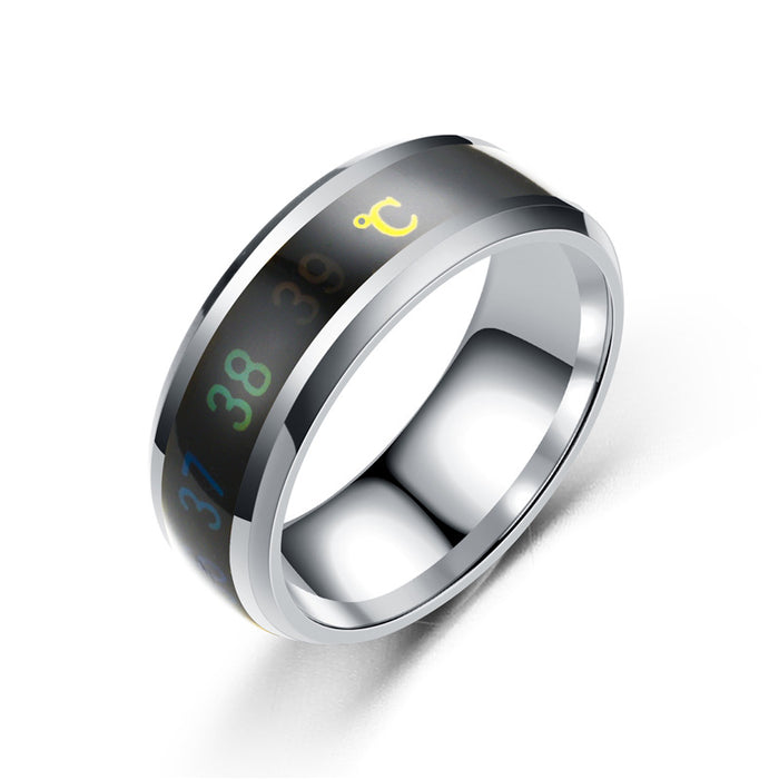 Jewelry WholesaleWholesale smart temperature-sensitive ECG stainless steel ring JDC-RS-ts090 Rings 腾穗 %variant_option1% %variant_option2% %variant_option3%  Factory Price JoyasDeChina Joyas De China