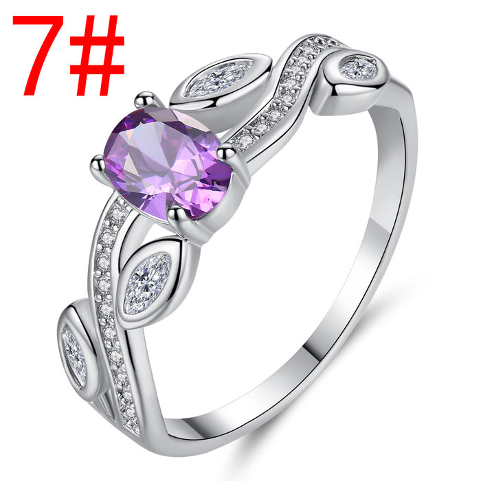 Jewelry WholesaleWholesale Purple Zircon Crystal Electroplated Copper Ring JDC-RS-MiMeng052 Rings 米萌 %variant_option1% %variant_option2% %variant_option3%  Factory Price JoyasDeChina Joyas De China