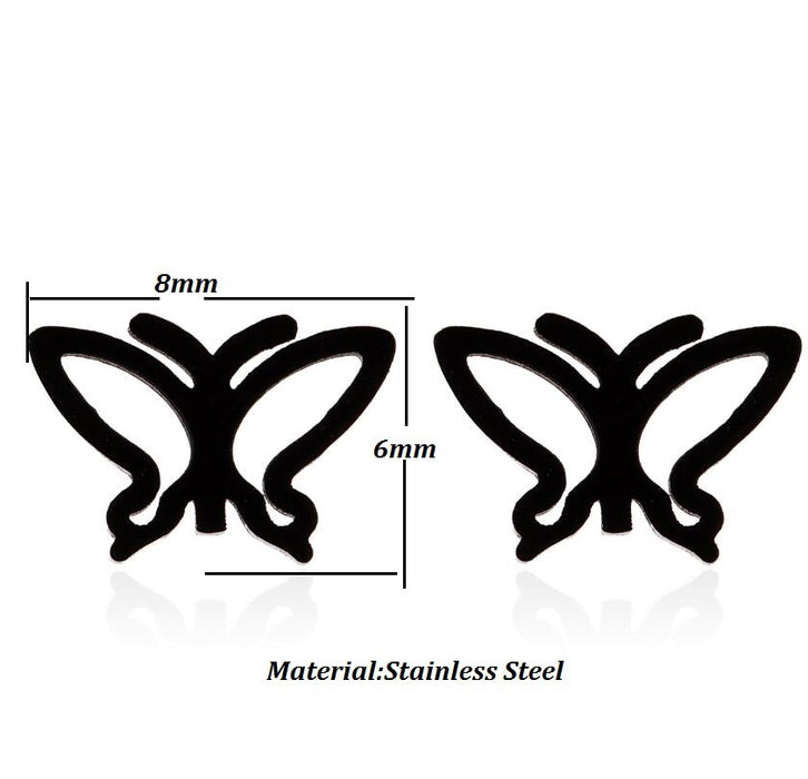 Wholesale Hollow Butterfly Titanium Steel Earrings JDC-ES-SS007