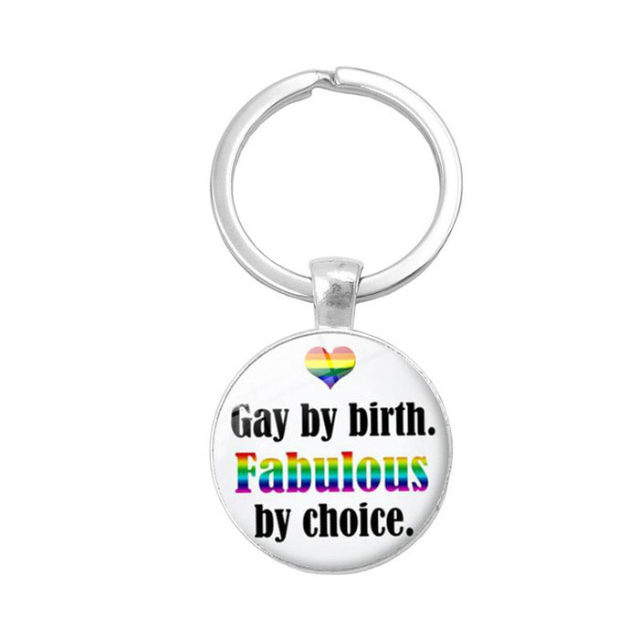 Jewelry WholesaleWholesale Gay Pride Day LGBT Rainbow Time Gem Keychain JDC-KC-XuS006 Keychains 溆水 %variant_option1% %variant_option2% %variant_option3%  Factory Price JoyasDeChina Joyas De China