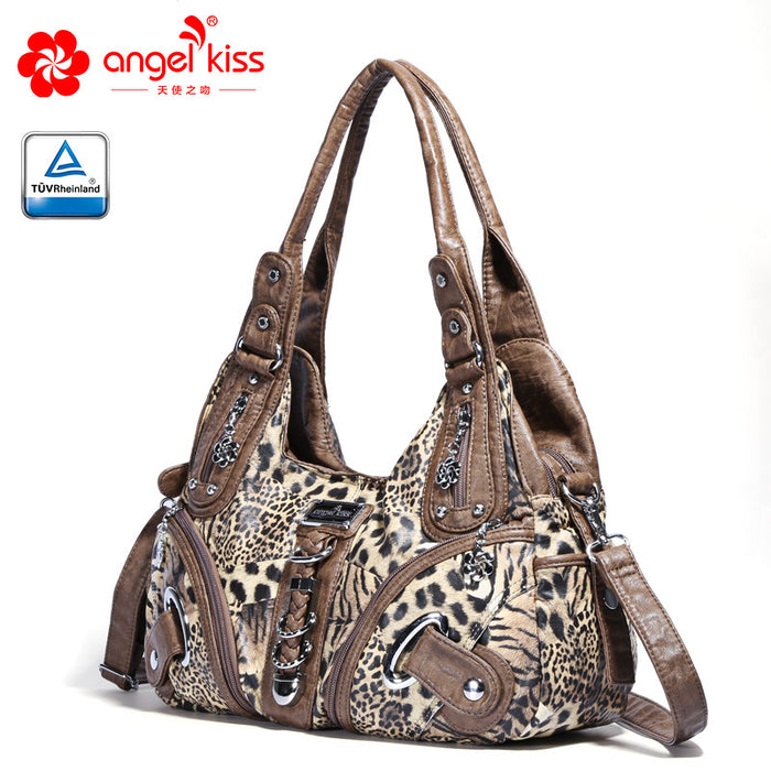 Wholesale Shoulder Bag PU Leopard Print Large Capacity Diagonal Span JDC-SD-TSZW001