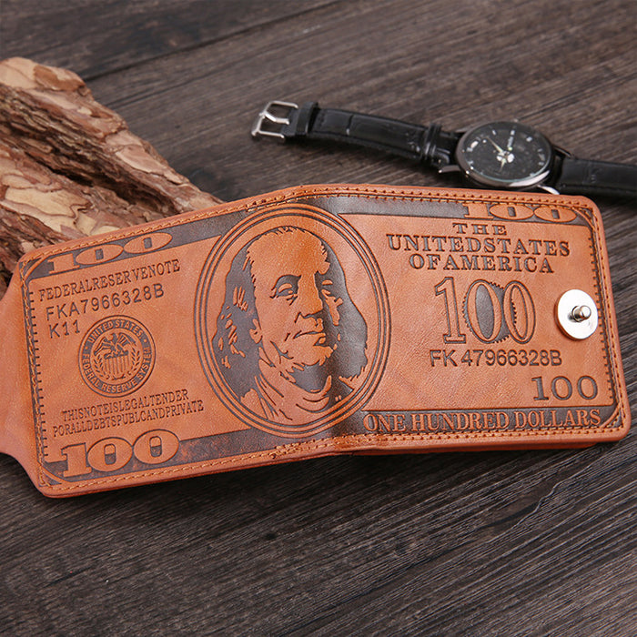 Jewelry WholesaleWholesale dollar pattern vintage compression short magnetic buckle wallet JDC-WT-Shadp003 Wallet 莎达 %variant_option1% %variant_option2% %variant_option3%  Factory Price JoyasDeChina Joyas De China