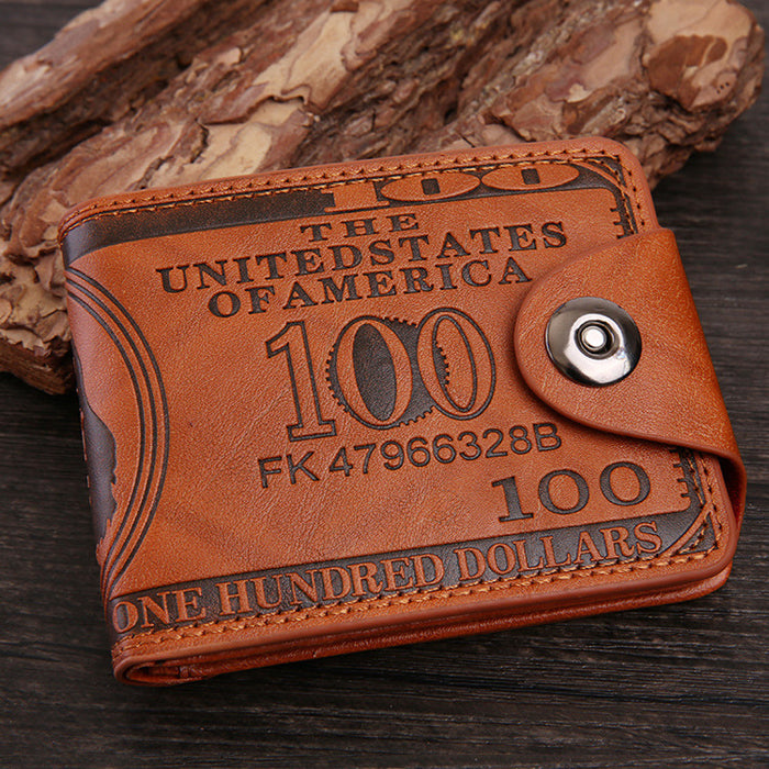 Jewelry WholesaleWholesale dollar pattern vintage compression short magnetic buckle wallet JDC-WT-Shadp003 Wallet 莎达 %variant_option1% %variant_option2% %variant_option3%  Factory Price JoyasDeChina Joyas De China