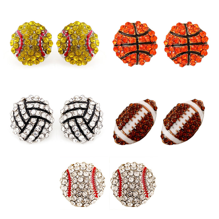 Jewelry WholesaleWholesale Diamond Ball Competitive Competition Sports Basketball Stud Earrings JDC-ES-LY010 Earrings 乐钰 %variant_option1% %variant_option2% %variant_option3%  Factory Price JoyasDeChina Joyas De China