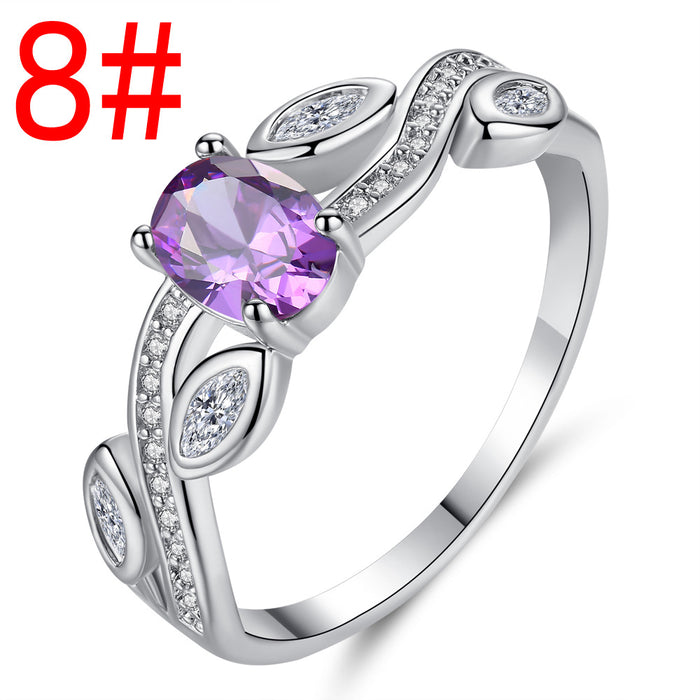 Jewelry WholesaleWholesale Purple Zircon Crystal Electroplated Copper Ring JDC-RS-MiMeng052 Rings 米萌 %variant_option1% %variant_option2% %variant_option3%  Factory Price JoyasDeChina Joyas De China