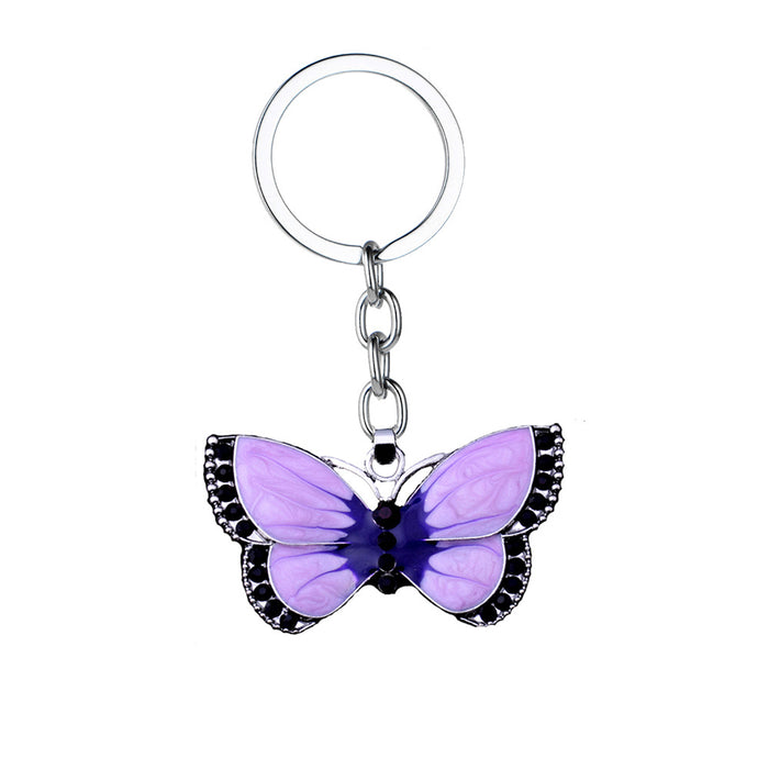 Wholesale Key Chain Alloy Drip Oil Fashion Butterfly Keychain MOQ≥3 JDC-KC-RQin001