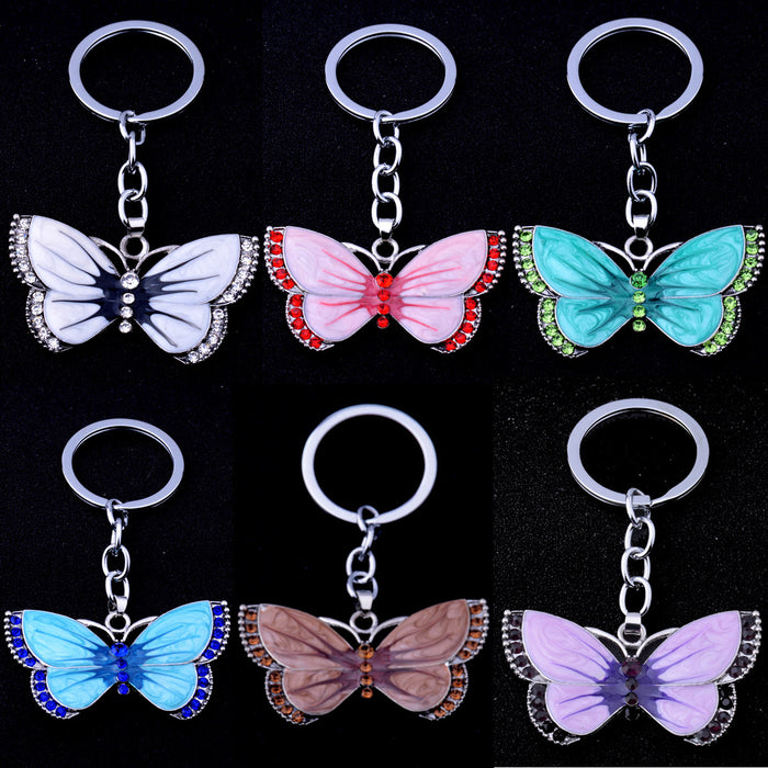 Wholesale Key Chain Alloy Drip Oil Fashion Butterfly Keychain MOQ≥3 JDC-KC-RQin001