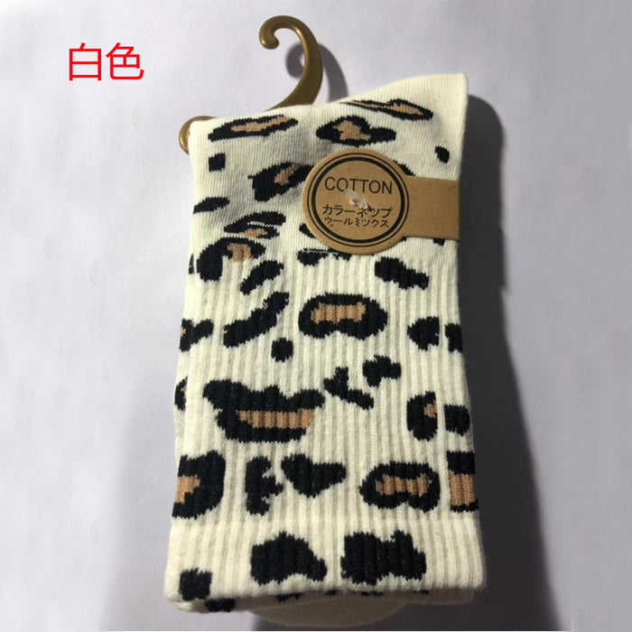 Jewelry WholesaleWholesale Leopard Print Cotton Mid Tube Women Socks JDC-SK-YuQ001 Sock 遇晴 %variant_option1% %variant_option2% %variant_option3%  Factory Price JoyasDeChina Joyas De China