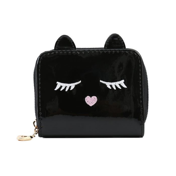 Wholesale Short Laser Card Holder Cat Cute Cartoon Wallet JDC-WT-Sumanshu004