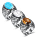 Jewelry WholesaleWholesale Stainless Steel Vintage Court Turquoise Titanium Steel Men's Ring JDC-RS-Zhongj015 Rings 众喆 %variant_option1% %variant_option2% %variant_option3%  Factory Price JoyasDeChina Joyas De China