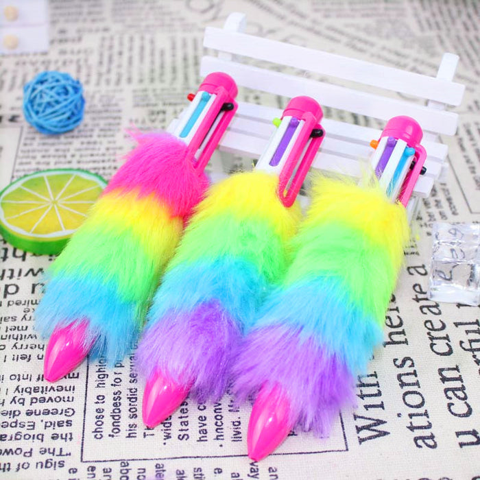 Wholesale Ballpoint Pen Plastic Color Plush Pen 6 Colors JDC-BP-lixue004