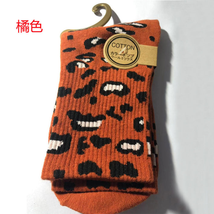 Jewelry WholesaleWholesale Leopard Print Cotton Mid Tube Women Socks JDC-SK-YuQ001 Sock 遇晴 %variant_option1% %variant_option2% %variant_option3%  Factory Price JoyasDeChina Joyas De China