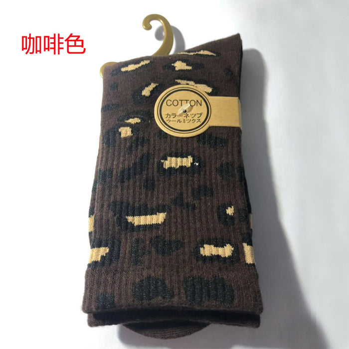 Jewelry WholesaleWholesale Leopard Print Cotton Mid Tube Women Socks JDC-SK-YuQ001 Sock 遇晴 %variant_option1% %variant_option2% %variant_option3%  Factory Price JoyasDeChina Joyas De China