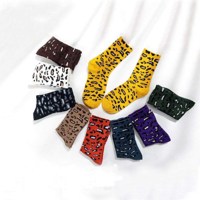 Jewelry WholesaleWholesale Leopard Print Cotton Mid Tube Women Socks JDC-SK-YuQ001 Sock 遇晴 %variant_option1% %variant_option2% %variant_option3%  Factory Price JoyasDeChina Joyas De China