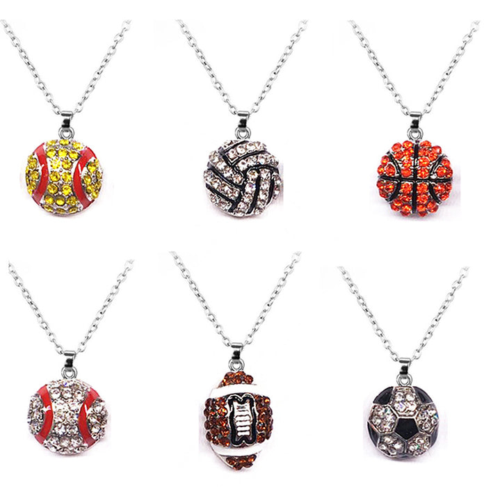 Wholesale Necklaces Rhinestones Ball Sports MOQ≥3 JDC-NE-GuanY001