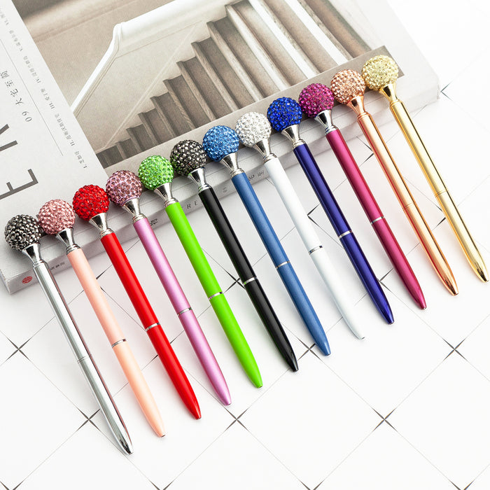 Wholesale Multicolor Diamond Ball Metal Ballpoint Pen MOQ≥2 JDC-BP-Huah076