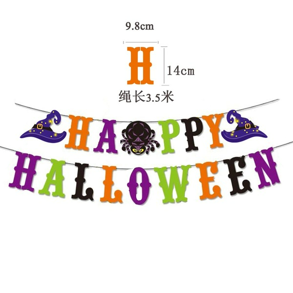 Wholesale Halloween New Alphabet Party Paper Pull Flags MOQ≥2 JDC-OS-HPai002