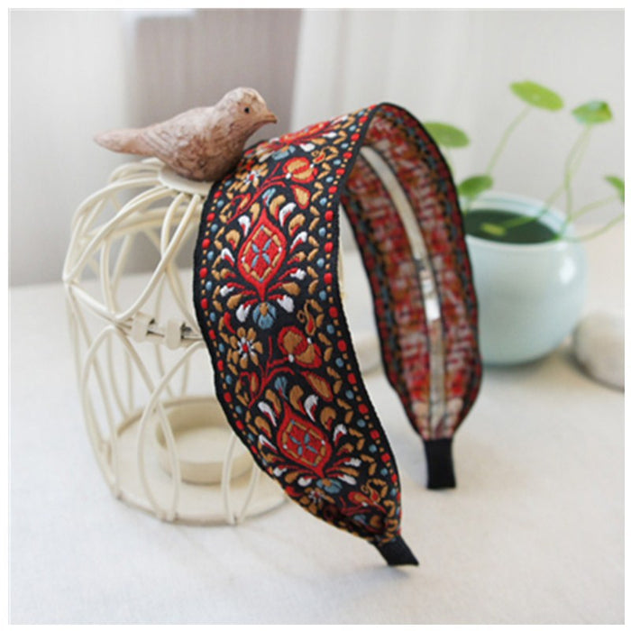 Jewelry WholesaleWholesale wholesale bohemian wide embroidered fabric hair band JDC-HD-Youp002 Headband 有派 %variant_option1% %variant_option2% %variant_option3%  Factory Price JoyasDeChina Joyas De China