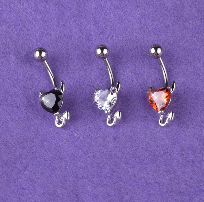 Jewelry WholesaleWholesale zircon hot sale little devil heart belly button button MOQ≥4 JDC-UN-Lanlu003 Piercing 蓝露 %variant_option1% %variant_option2% %variant_option3%  Factory Price JoyasDeChina Joyas De China