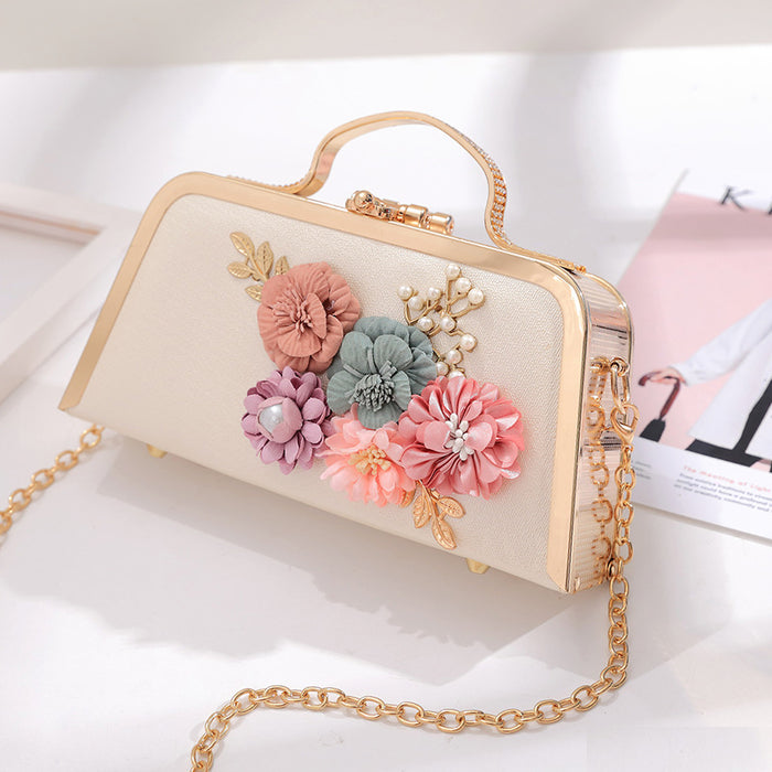 Wholesale PU Shoulder Bag Pearl Flowers JDC-SD-Siber003