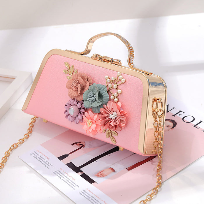 Wholesale PU Shoulder Bag Pearl Flowers JDC-SD-Siber003