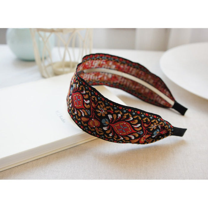 Jewelry WholesaleWholesale wholesale bohemian wide embroidered fabric hair band JDC-HD-Youp002 Headband 有派 %variant_option1% %variant_option2% %variant_option3%  Factory Price JoyasDeChina Joyas De China