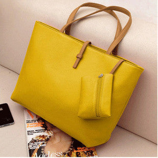 Wholesale Handbag PU Solid Color Large Capacity Tote Bag JDC-HB-Nuon003