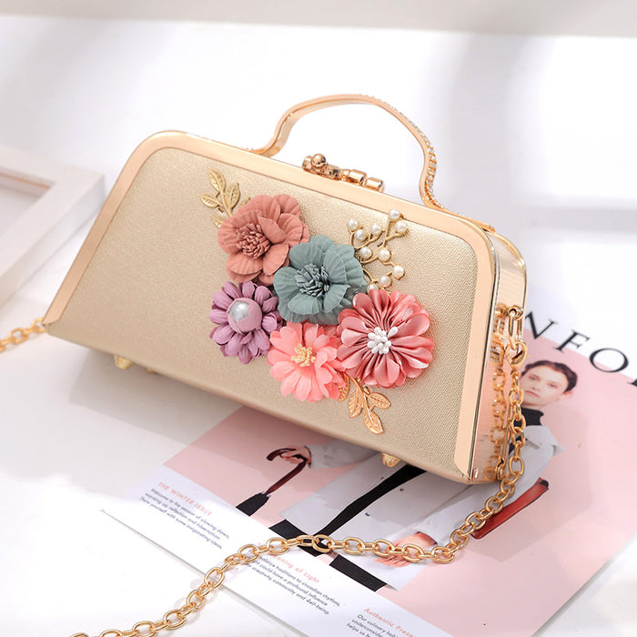 Wholesale PU Shoulder Bag Pearl Flowers JDC-SD-Siber003