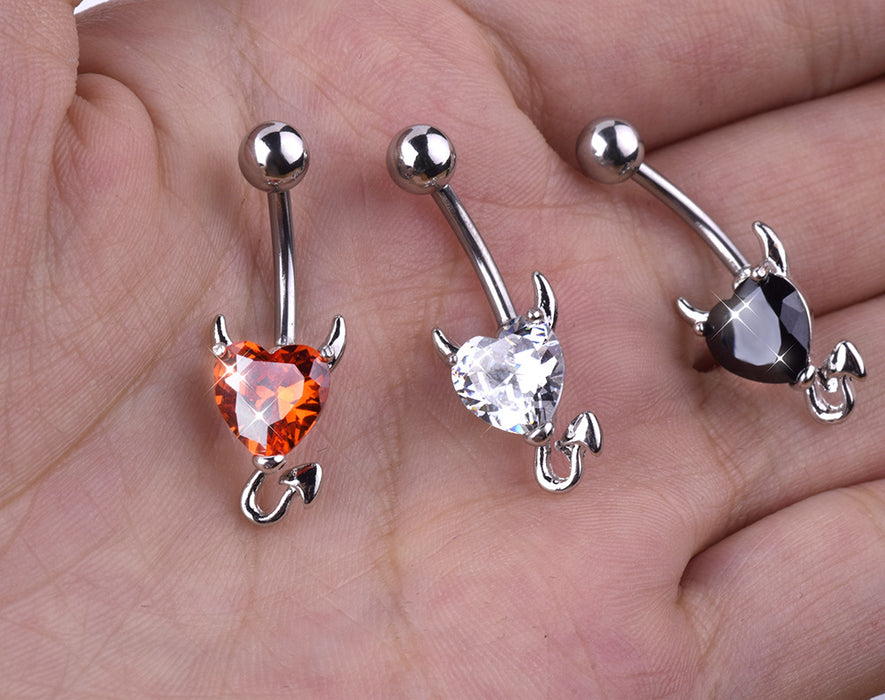 Jewelry WholesaleWholesale zircon hot sale little devil heart belly button button MOQ≥4 JDC-UN-Lanlu003 Piercing 蓝露 %variant_option1% %variant_option2% %variant_option3%  Factory Price JoyasDeChina Joyas De China