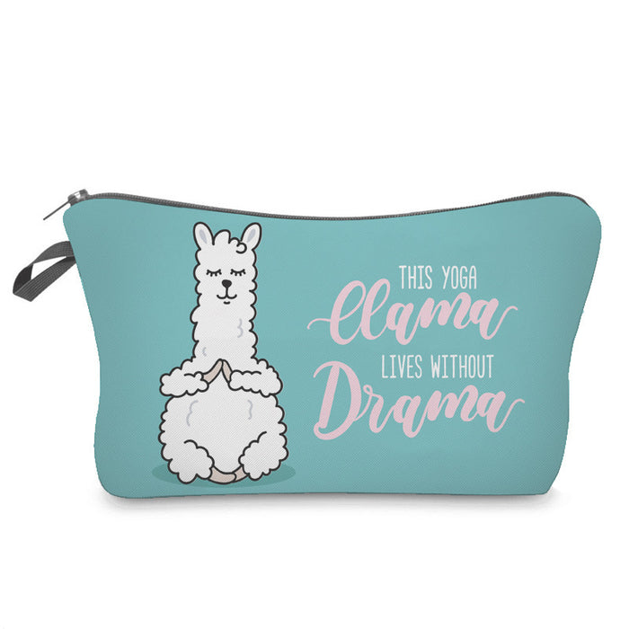 Wholesale Printed Alpaca Cosmetic Bag Clutch For Women JDC-CB-XinD005