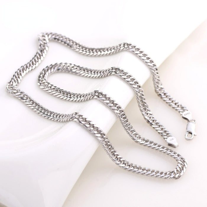 Jewelry WholesaleWholesale Polished Cuban Chain S925 Sterling Silver Necklace JDC-NE-MTN001 Necklaces 蔓天尼 %variant_option1% %variant_option2% %variant_option3%  Factory Price JoyasDeChina Joyas De China